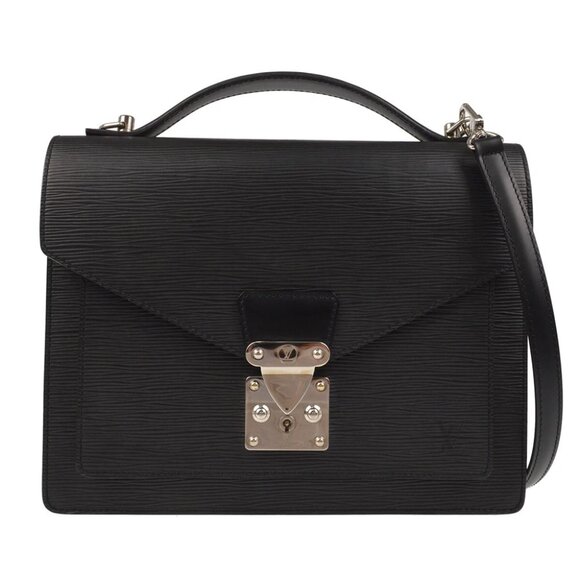 Louis Vuitton Black Epi Monceau 28 2way Handbag M52792 SR0026 XX06019 - Picture 1 of 11